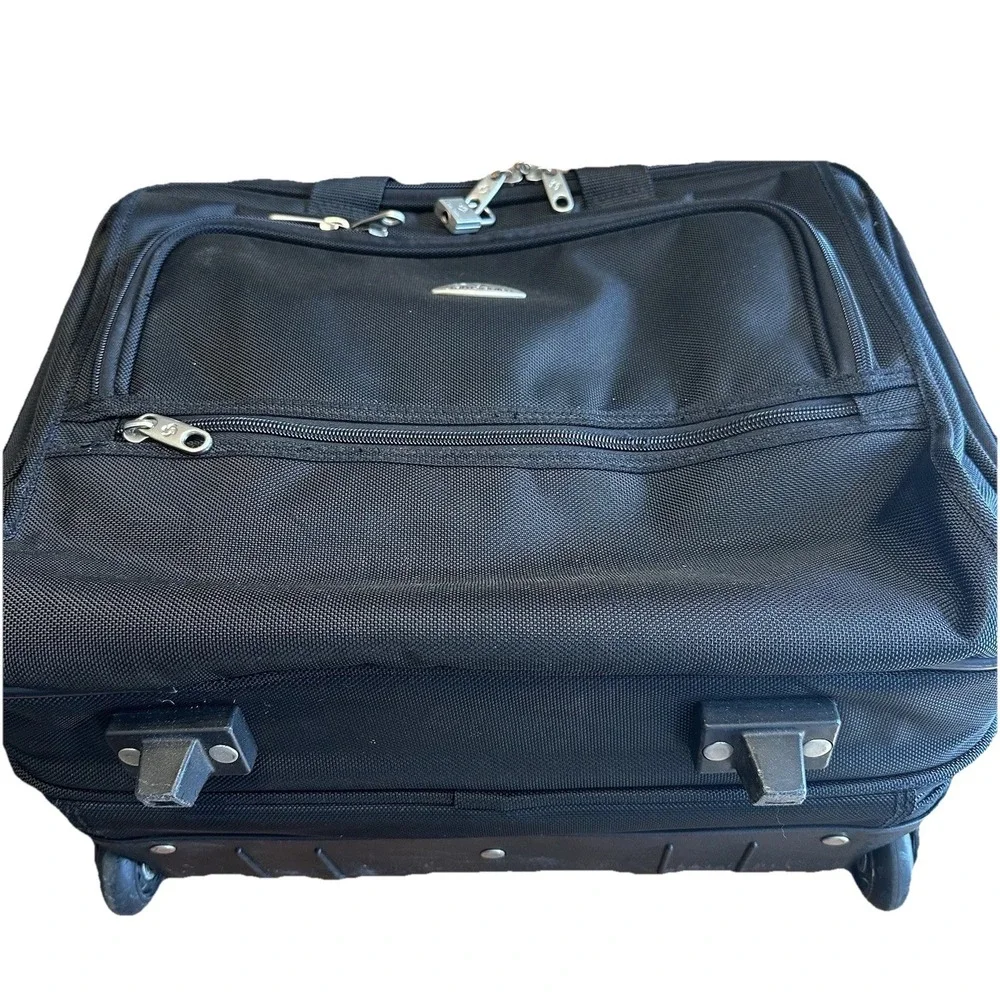 Samsonite Rolling Laptop Briefcase Business Travel Bag Black Wheeled Good